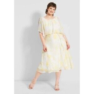 ModCloth Flutter of Flattery Pastel Midi Dress Chiffon- Size 2XL